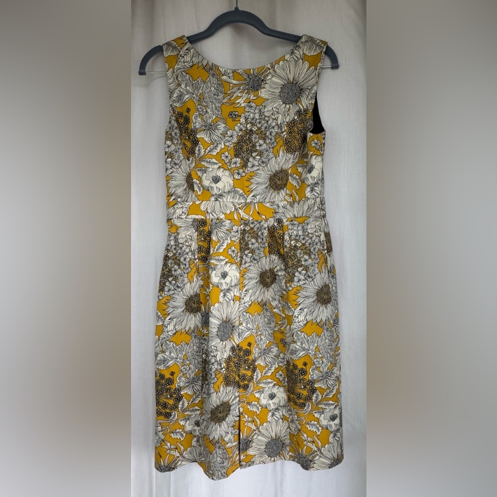 Liberty of London for Target Yellow Sunflower sheath-side zipper dress 
size 6 - Picture 5 of 9